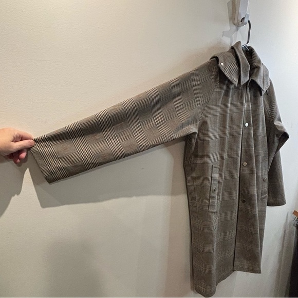 CABBEEN Sz 48 Plaid Hooded Pockets Embroidered Back Snaps Closure Jacket - Picture 5 of 16